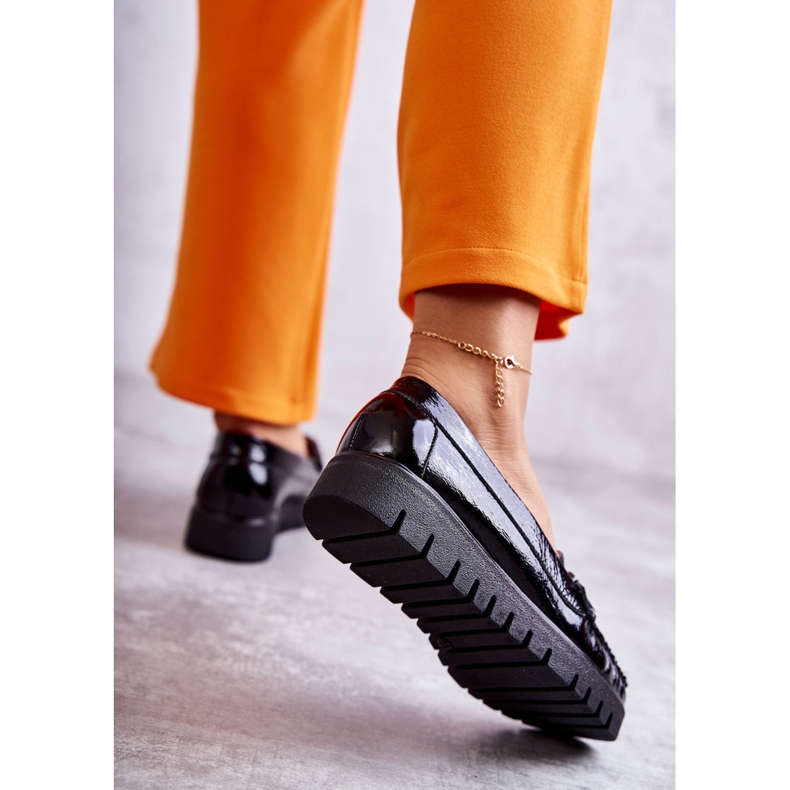 PL5 Mocassini In Pelle Da Donna Sulla Piattaforma Nera Di Venezia nero 2