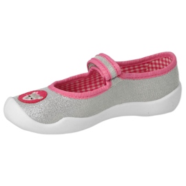 Scarpe per bambini Befado con velcro 114X501 argento/rosa 4