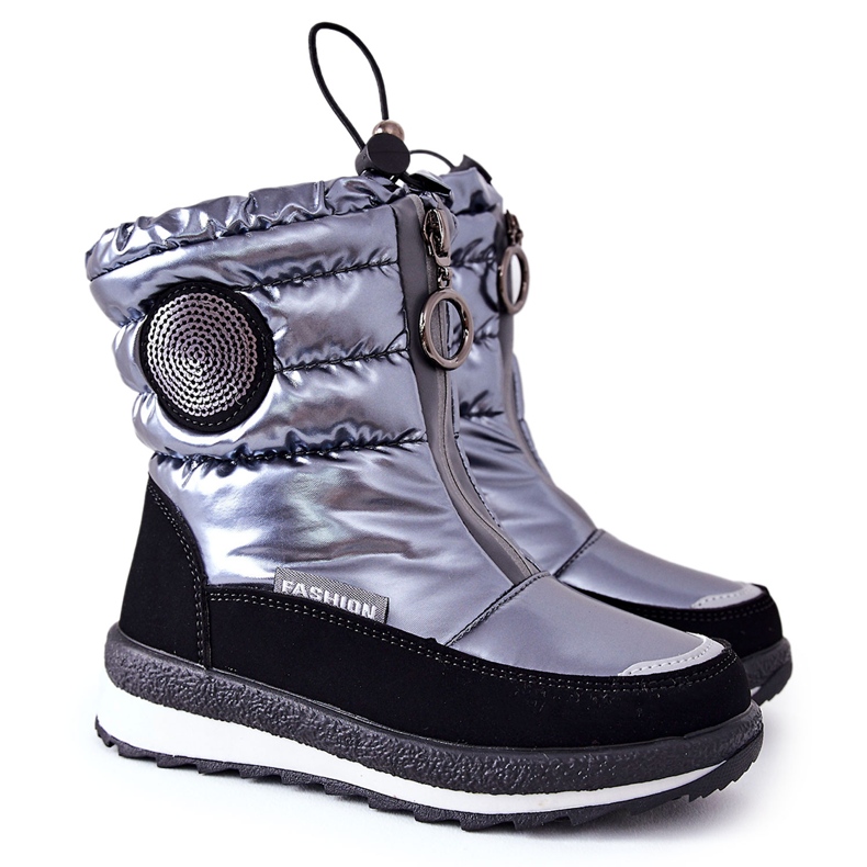 Evento Stivali da neve Stivali al ginocchio per bambini Miss❤E 21DZ23-4324 Grigio nero argento 4