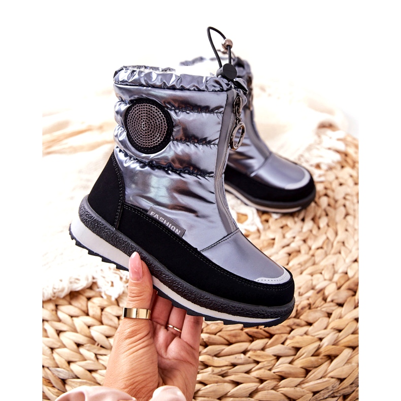 Evento Stivali da neve Stivali al ginocchio per bambini Miss❤E 21DZ23-4324 Grigio nero argento 1