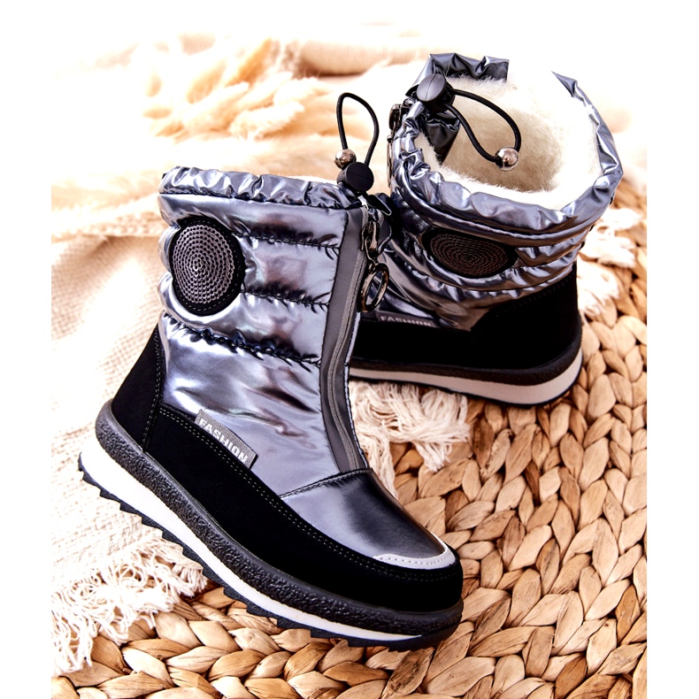 Evento Stivali da neve Stivali al ginocchio per bambini Miss❤E 21DZ23-4324 Grigio nero argento 2