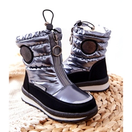 Evento Stivali da neve Stivali al ginocchio per bambini Miss❤E 21DZ23-4324 Grigio nero argento 3