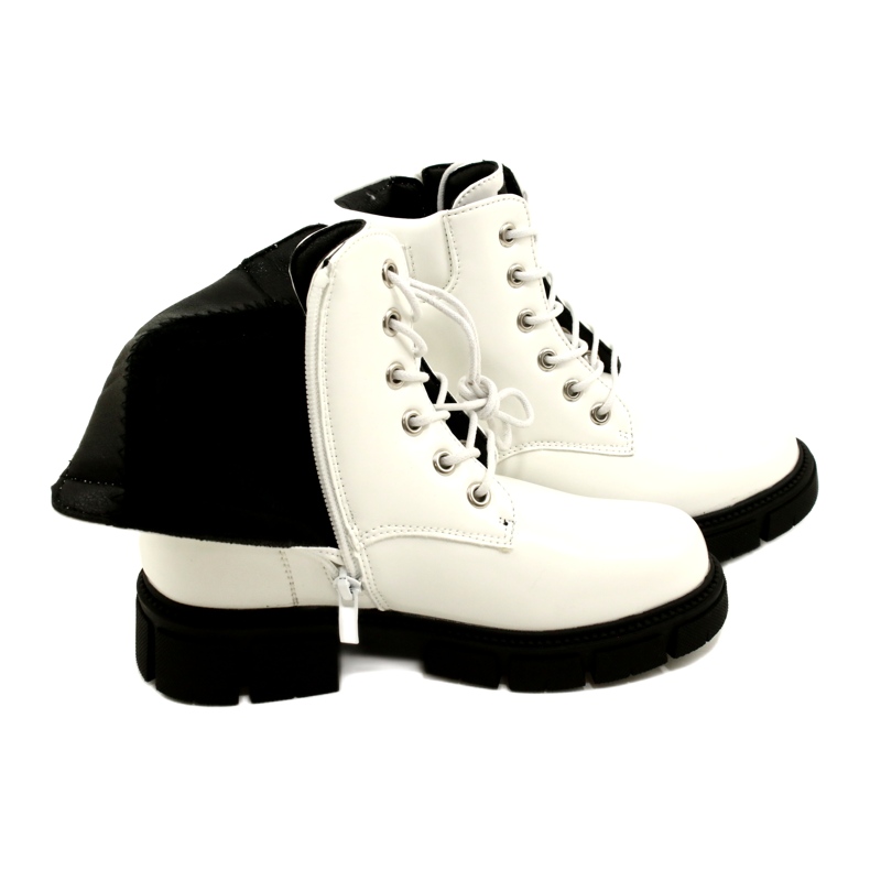 American Club American High Girls's Workers Shoes White White bianca 5