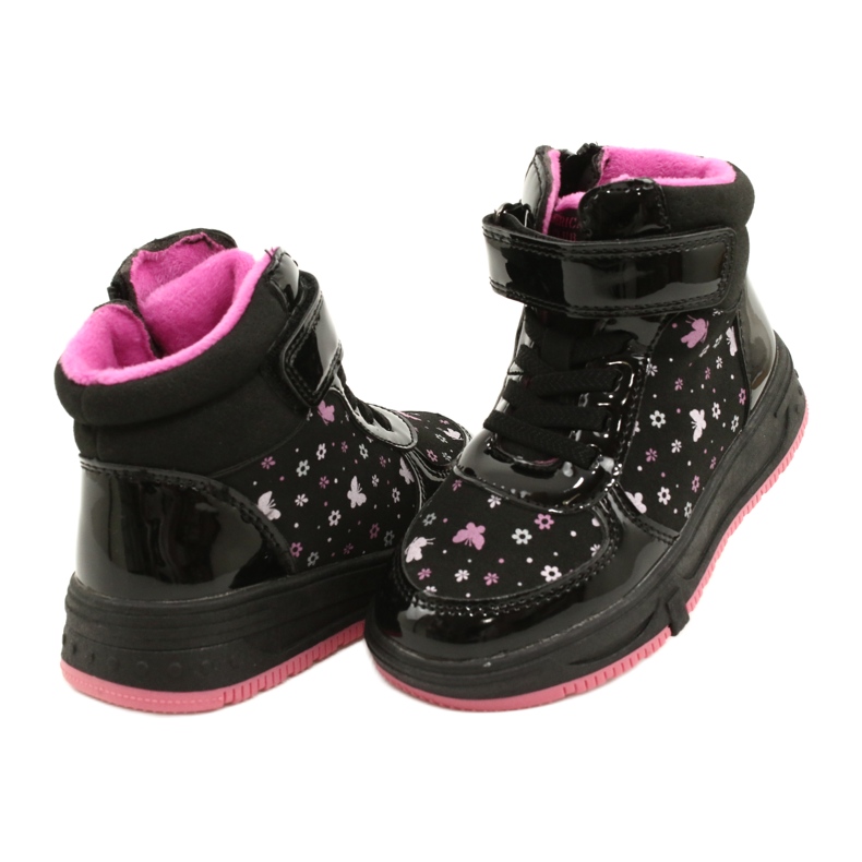 American Club Stivali americani Stivali caldi XD66 Nero rosa 3