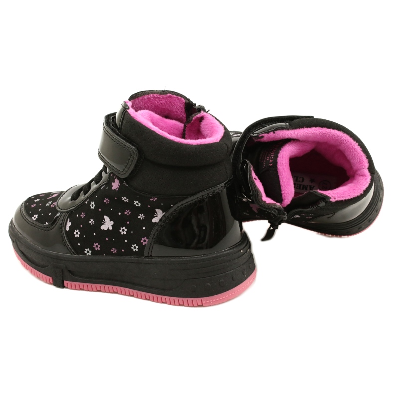 American Club Stivali americani Stivali caldi XD66 Nero rosa 6