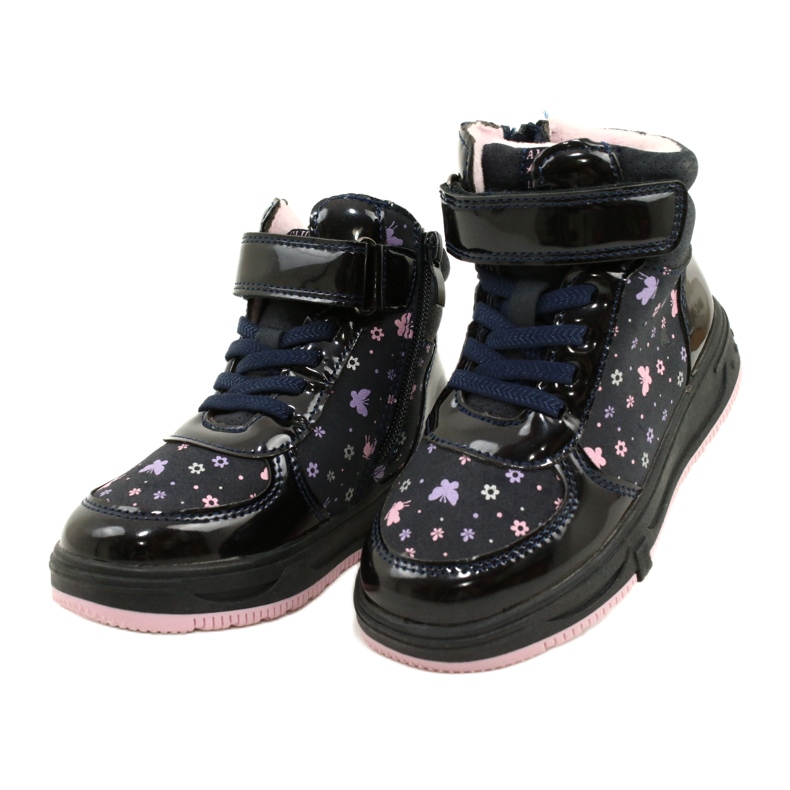 American Club Stivali americani Stivali caldi XD66 Blu navy rosa 2
