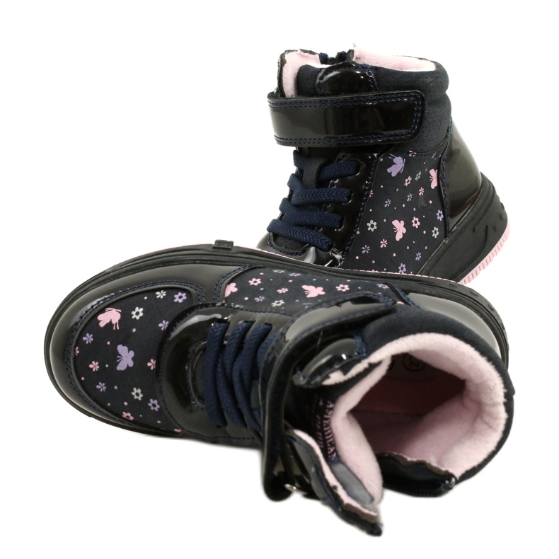 American Club Stivali americani Stivali caldi XD66 Blu navy rosa 5
