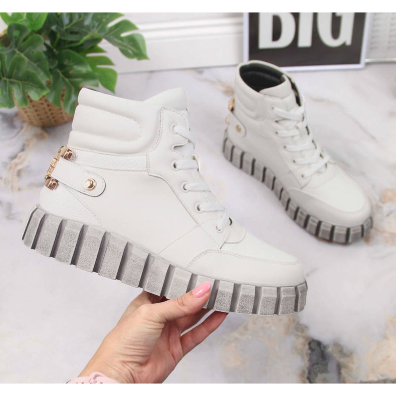 Piattaforma da donna con decoro Potocki bianco 1