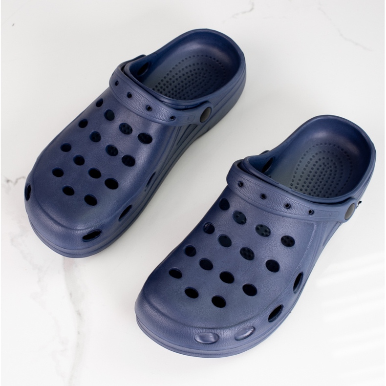 Ciabatte da uomo leggere Shelovet blu navy 2