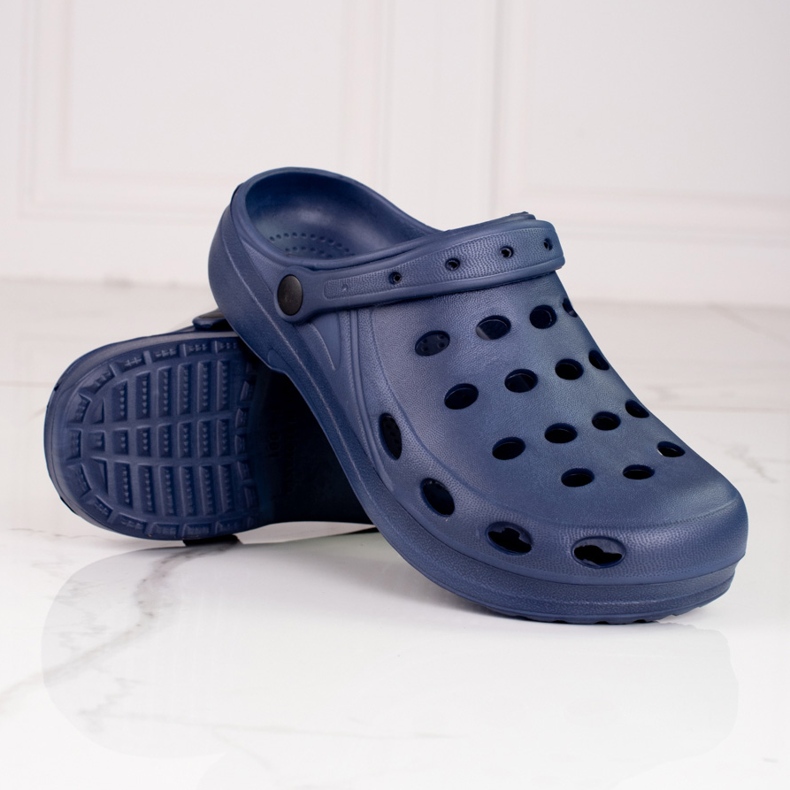 Ciabatte da uomo leggere Shelovet blu navy 1