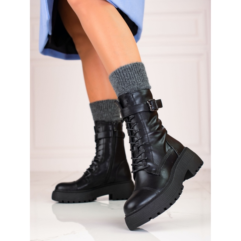 Borse alte da donna nere con allacciatura Shelovet nero 1