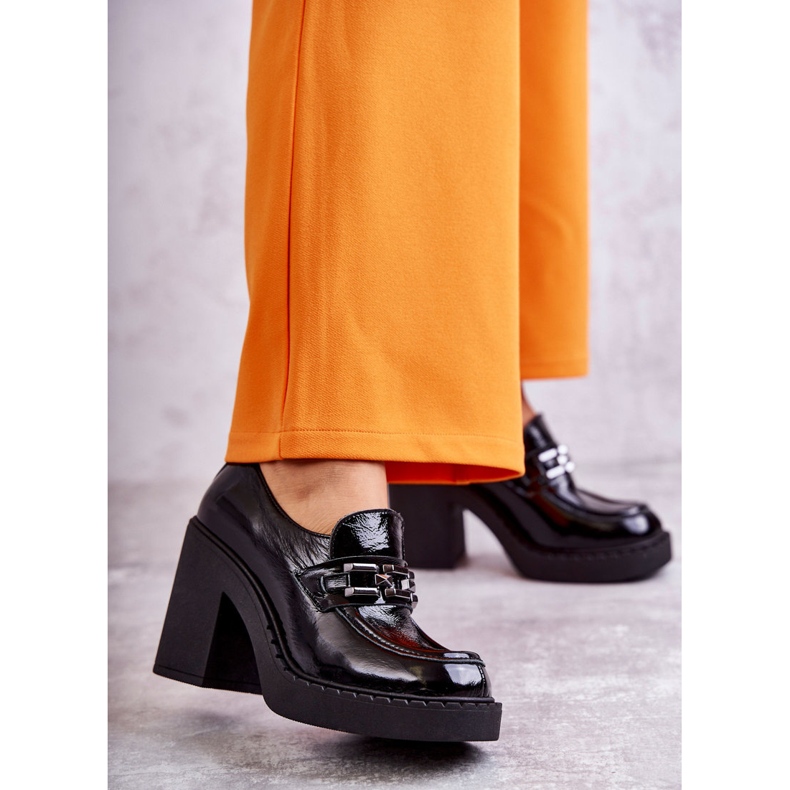 Scarpe laccate su un enorme palo di Black Jaime nero 1