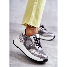 Scarpe sportive da donna con zeppa GOE KK2N4083 Argento d'argento 1