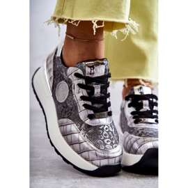Scarpe sportive da donna con zeppa GOE KK2N4083 Argento 2