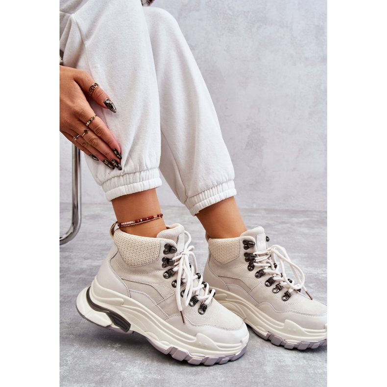 Scarpe Sportive Alte da Donna GOE KK2N4097 Beige chiaro 1