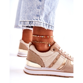 PG1 Scarpe sportive classiche da donna allacciate Beige Elenes 2