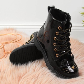 Stivali neri Miss❤E isolati con orecchie per ragazze nero 1