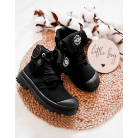 PA1 Sneakers alte da bambino nere Tobby nero 2