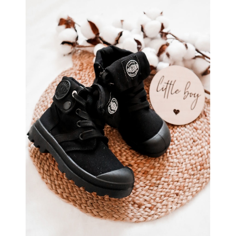 PA1 Sneakers alte da bambino nere Tobby nero 2