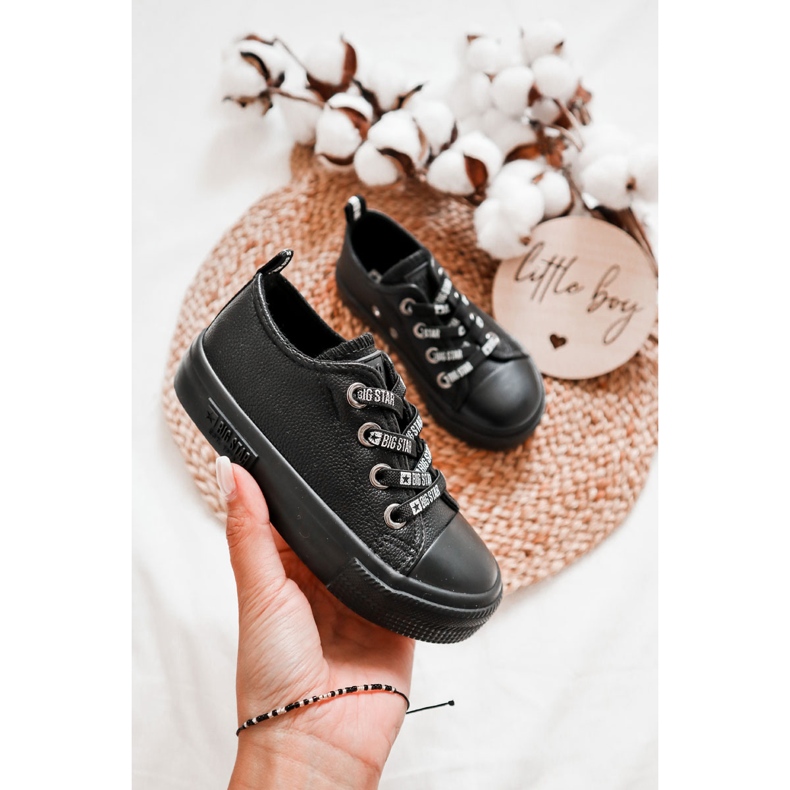 Sneakers in pelle per bambini Big Star KK374061 Nero 1