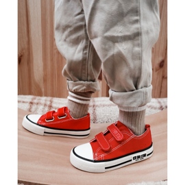 Sneakers In Tessuto Per Bambini Con Velcro Big Star KK374082 Rosse rosso 2