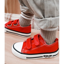 Sneakers In Tessuto Per Bambini Con Velcro Big Star KK374082 Rosse rosso 1