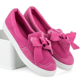 Seastar Sneakers in camoscio con fiocco rosa 1