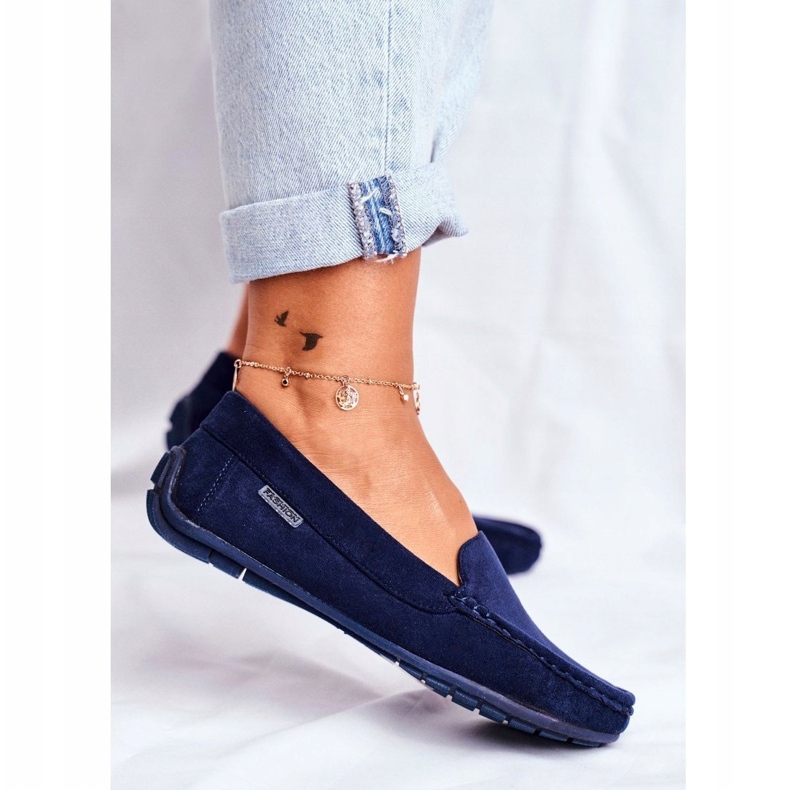 Evento Mocassini da donna in camoscio blu navy 3