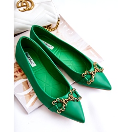 WS1 Ballerine Da Donna In Spitz Con Decorazione Carlos Verde 2