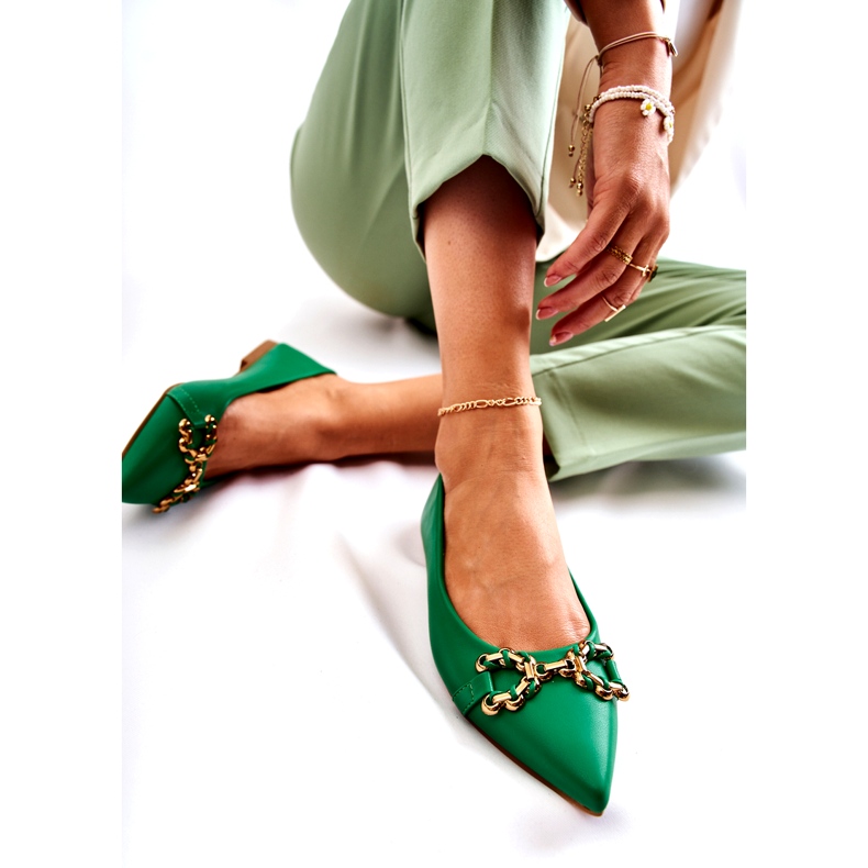 WS1 Ballerine Da Donna In Spitz Con Decorazione Carlos Verde 3