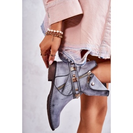 PG1 Stivali Alti Da Donna Con Ornamenti Alisa Blu 5