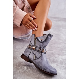 PG1 Stivali Alti Da Donna Con Ornamenti Alisa Blu 3