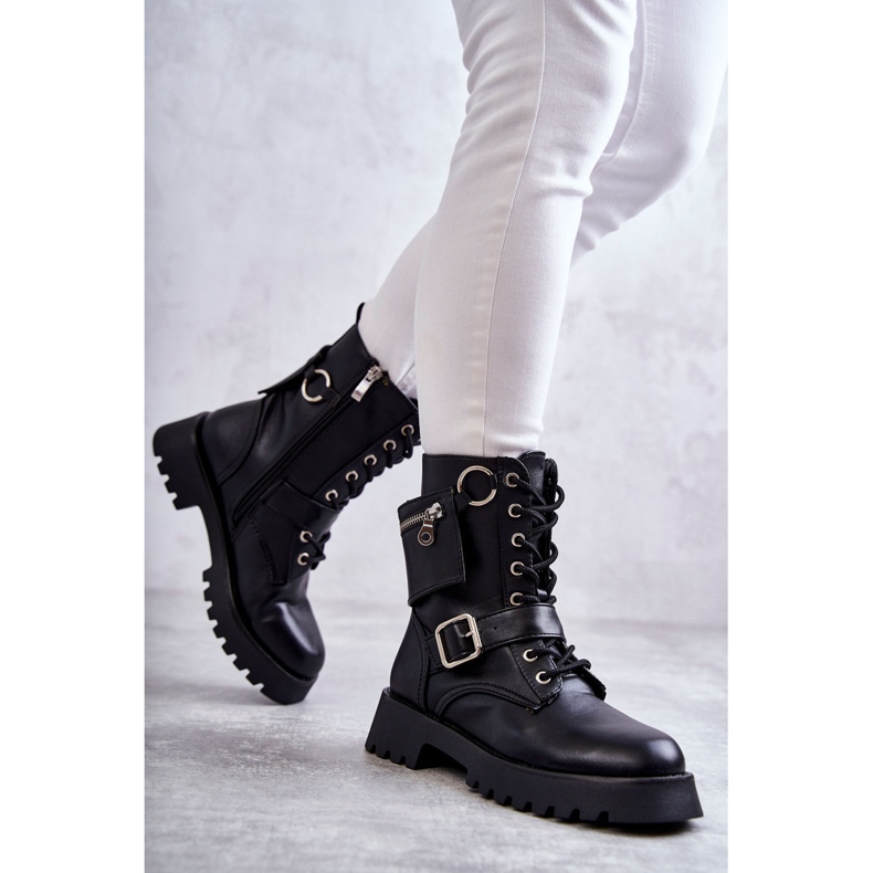 Stivali In Ecopelle Sul Tacco Piatto Black Marlis nero 2