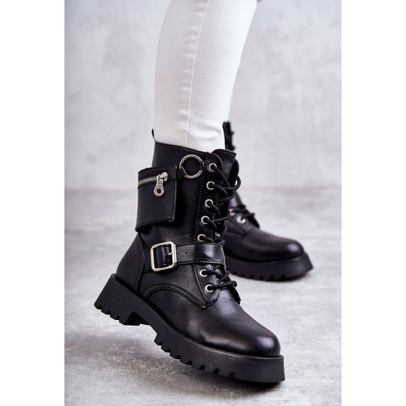 Stivali In Ecopelle Sul Tacco Piatto Black Marlis nero 1