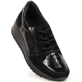 Scarpe da donna in pelle sulla zeppa T.Sokolski nero 1