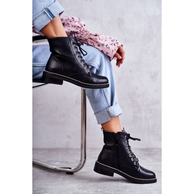 PG1 Stivali Da Donna Con Borchie Neri Rostill nero 1