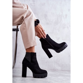 PG1 Stivali da donna con tacco alto in pelle scamosciata neri Maricruz nero 1