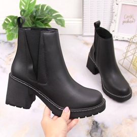 Stivaletti Chelsea da donna in pelle sul palo, un Artiker nero caldo slip-on 1