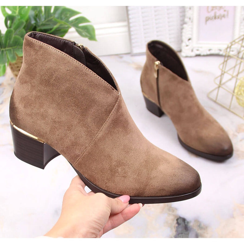 Filippo Stivali da donna in caldo camoscio beige Vinceza 1