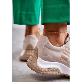 Vinceza Scarpe sportive stringate beige da donna marrone 2