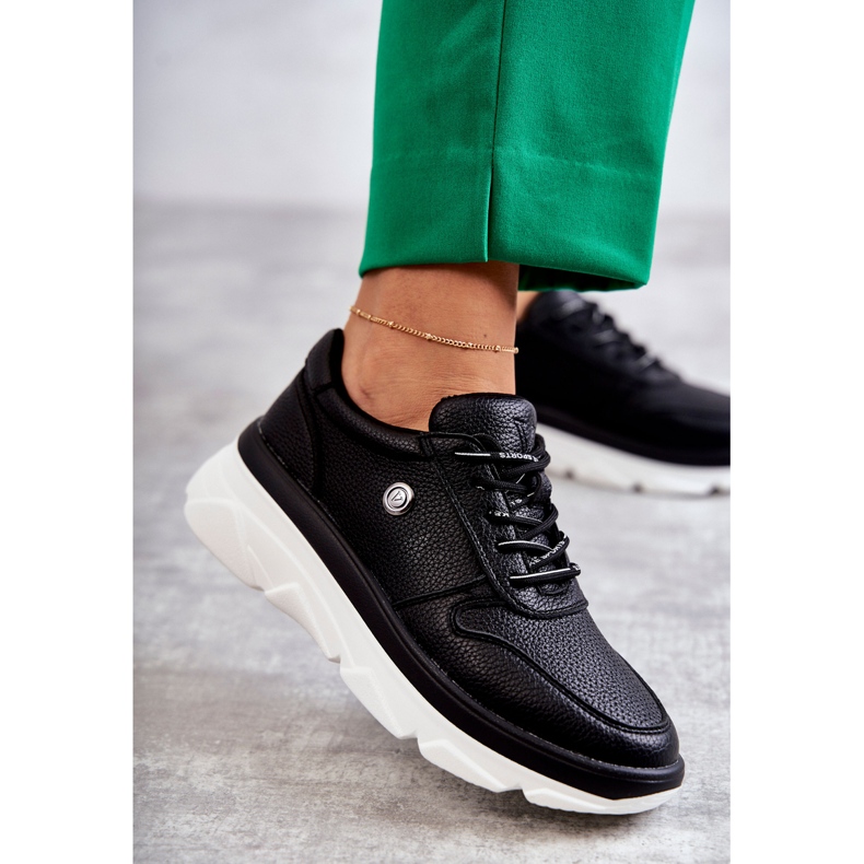 Vinceza Scarpe sportive da donna in pelle nera Camrose nero 2