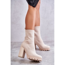 FB2 Stivaletti da donna in materiale beige Louve marrone 1