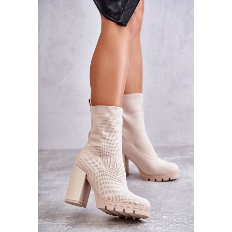 FB2 Stivaletti da donna in materiale beige Louve marrone 1
