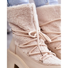 FS1 Doposci Da Donna Con Pelle Di Pecora Beige Sanna marrone 1