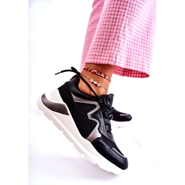 Sneaker sportivi neri alla moda femminile nero 1