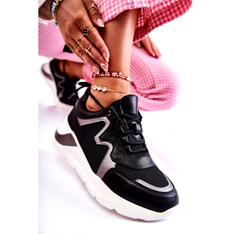 Sneaker sportivi neri alla moda femminile nero 3