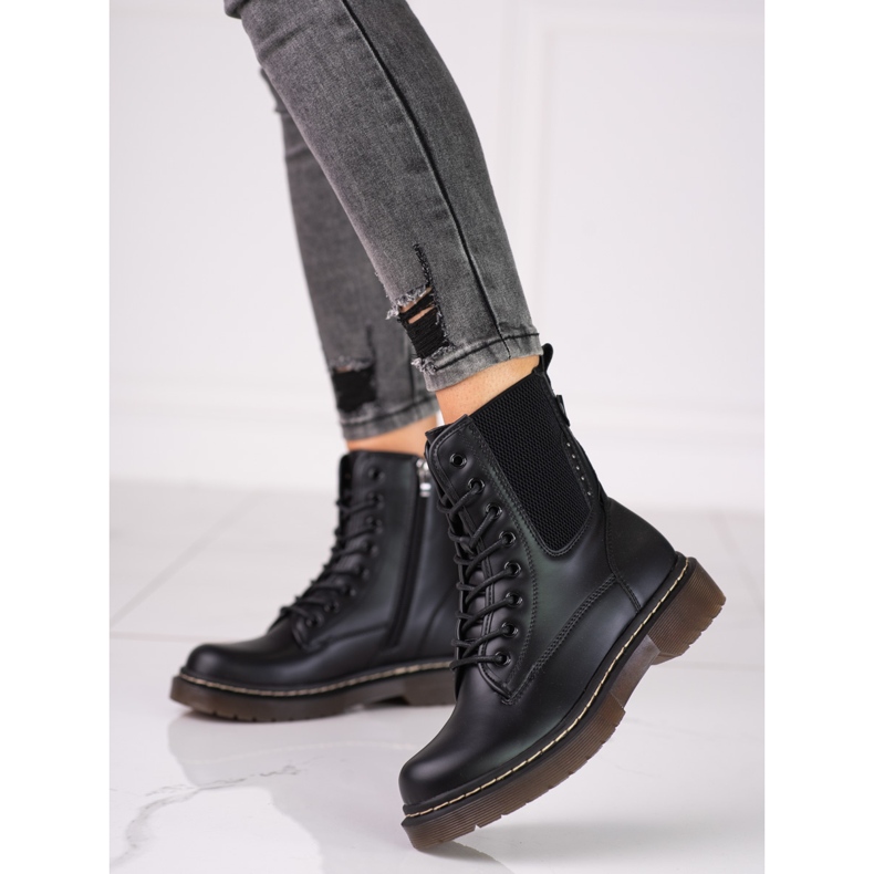Stivali Shelovet Jodhpur da donna con allacciatura nero 2