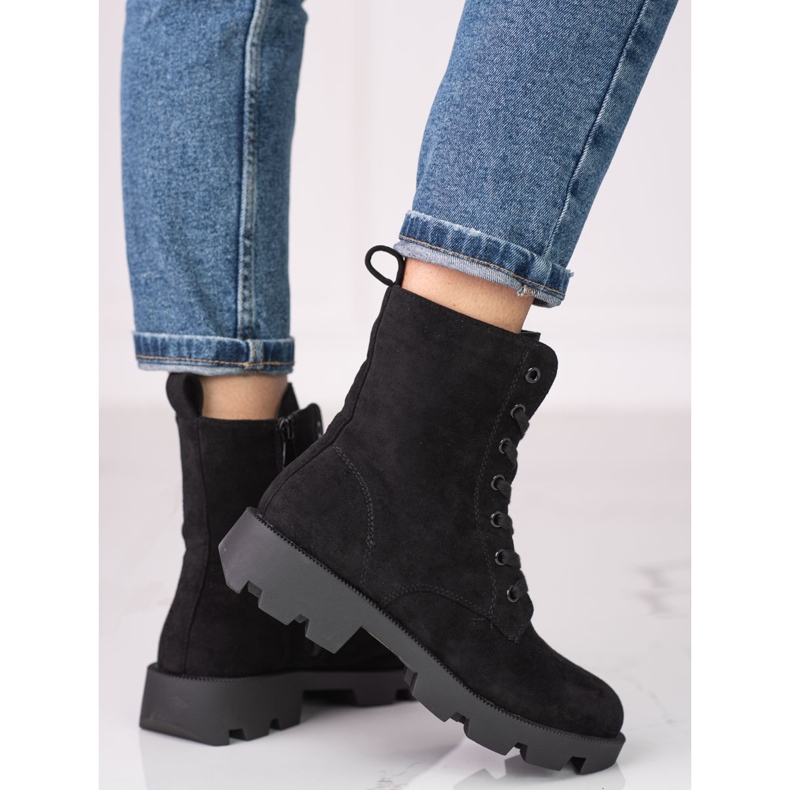 Borse Shelovet in camoscio nero stringato da donna 1