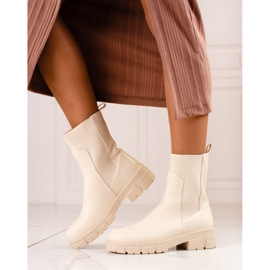 Stivali beige Vinceza da donna con tomaia alta 1