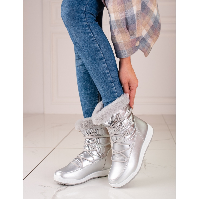 Doposci da donna sulla piattaforma argento Shelovet 1